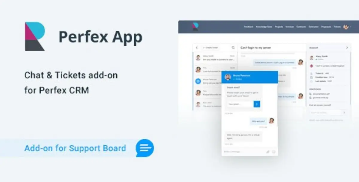 Perfex CRM Chat & Tickets App for Support Board v1.1.2